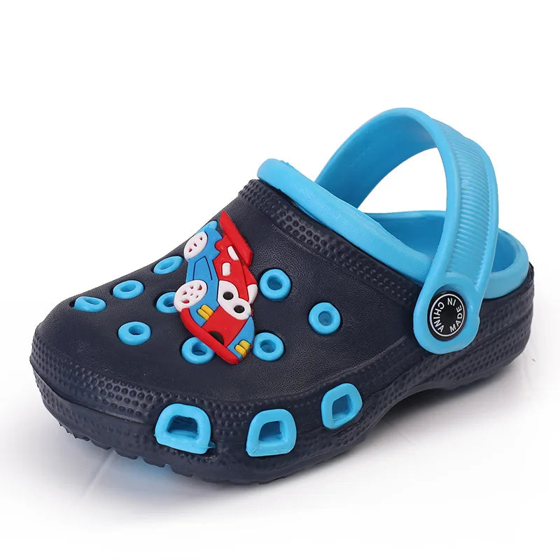 EUR24-35 enfants Mules sabots enfants été jardin mignon dessins animés chaussures fille garçon chaussures de plage couleur bonbon trou bébé chaussures sandales