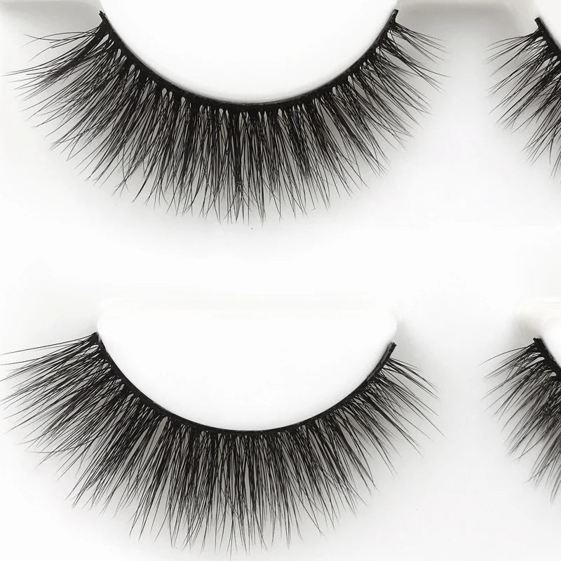 Faux Cils Naturels Longs en Vison 3D, Souples et Moelleux, fissuraminants, Faits à la Main, Outils de Maquillage pour les Yeux, 3 Paires