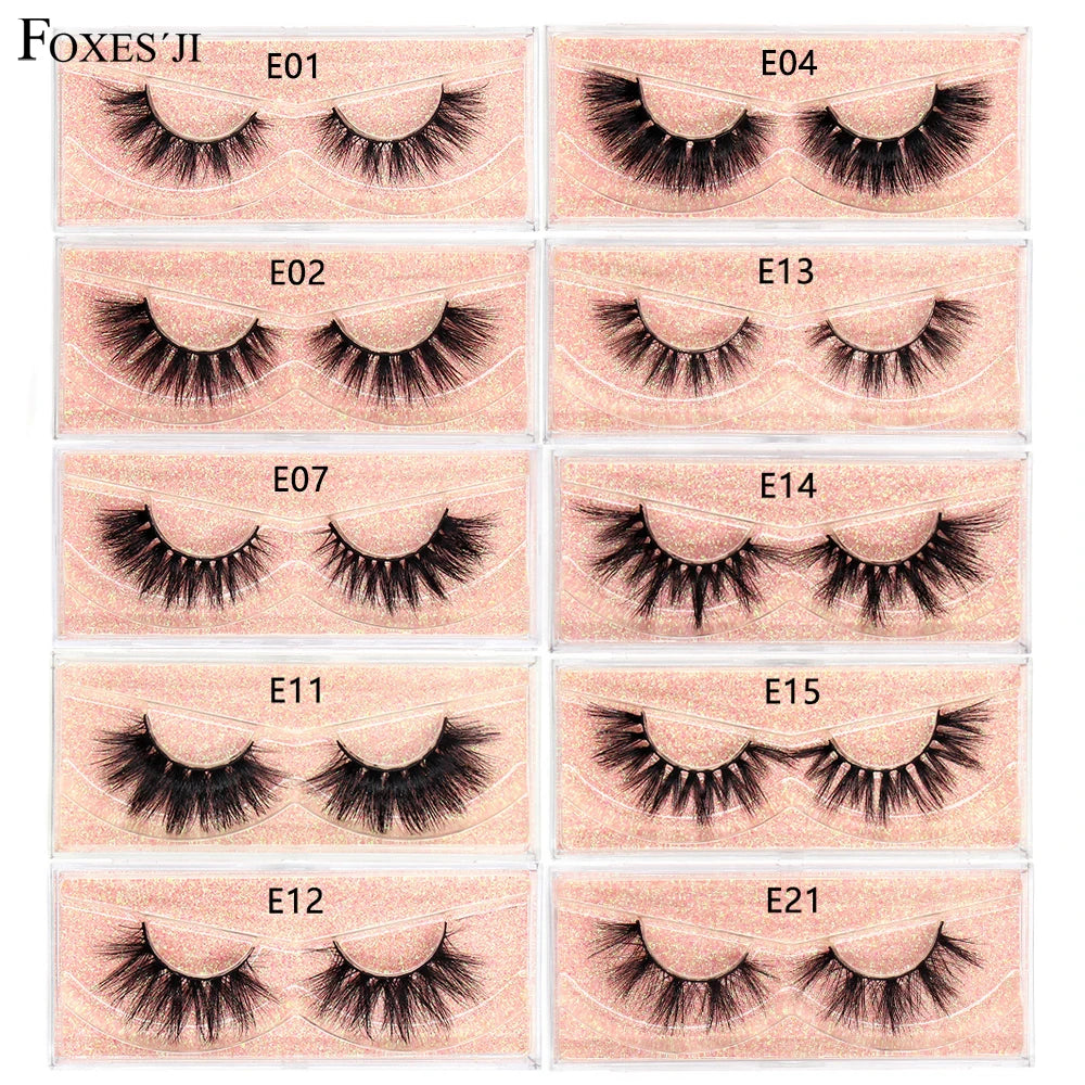 FOXESJI cils 3D vison cils populaire naturel long moelleux dramatique Extension de cils maquillage cils complet faux cils