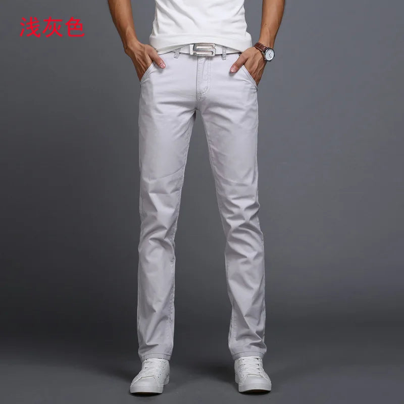 2026 printemps été nouveaux pantalons décontractés hommes coton coupe ajustée Chinos mode pantalon mâle marque vêtements 9 couleurs grande taille 28-38