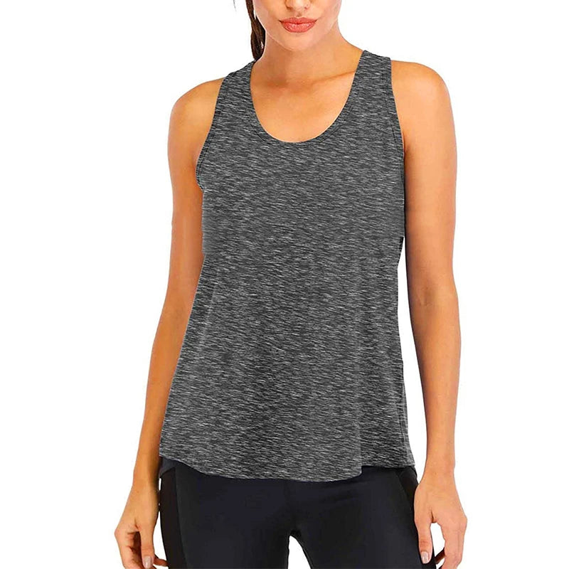 Chemise de Yoga femme nouveau Style T-Shirt ample Fitness hauts gilet femmes sans manches Sport T-Shirt séchage rapide gymnase course entraînement Blouse