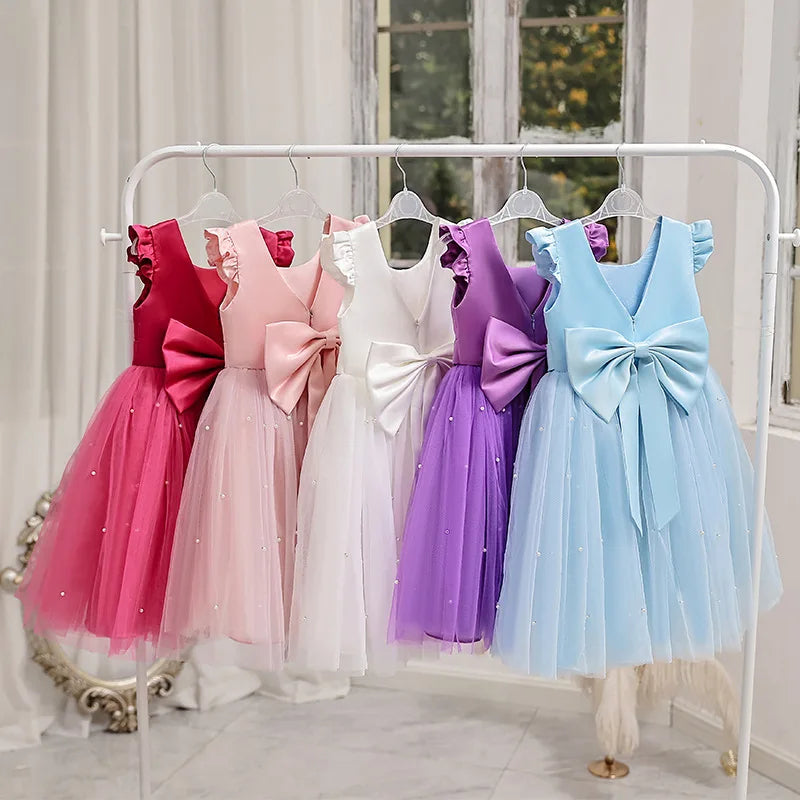 Robe bouffante en tulle pour filles, petite robe de princesse, costume de performance de piano, vêtements d'hôte, mode d'été, enfants de 2 à 10 ans, nouveau