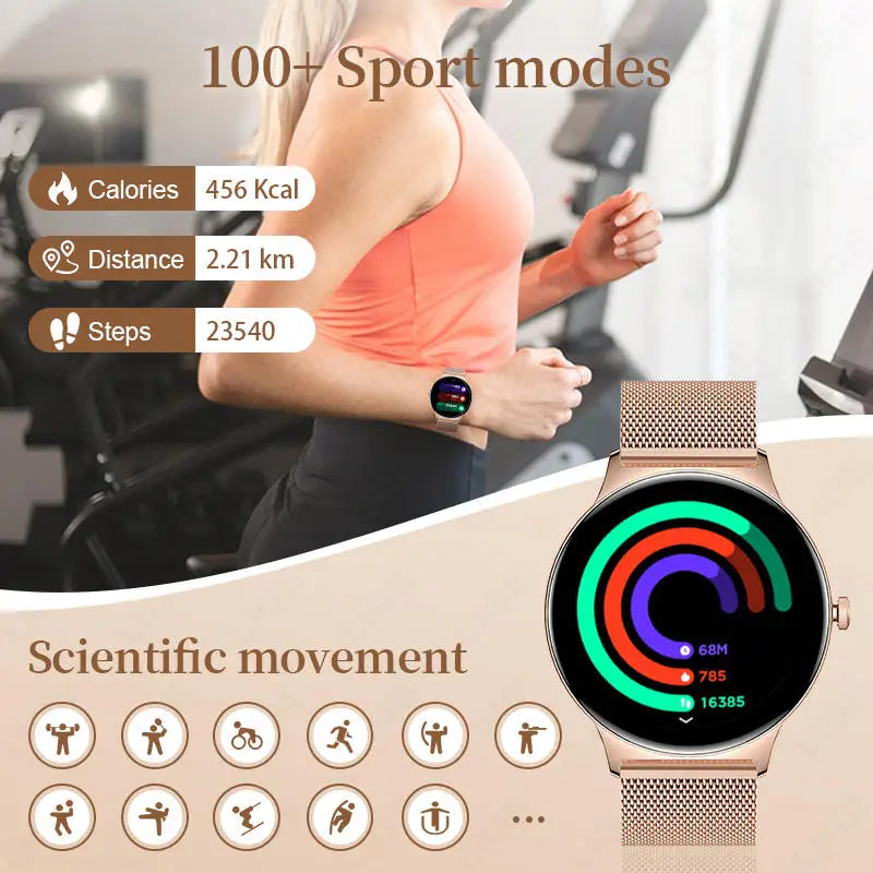 Nouvelle Montre Connectée Ultra-Mince 7,9 mm 2026 pour Femme avec Suivi de Santé, Affichage Permanent, Plus de 100 Modes Sportifs et Appel Bluetooth