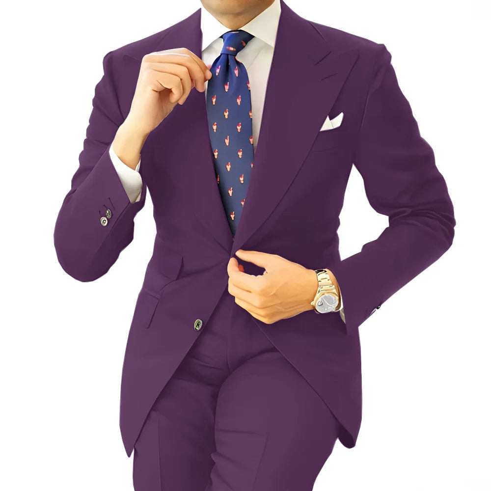 Costume formel pour hommes, vêtements de travail longs pour le bureau, veste de smoking pour marié, pantalon, costume sur mesure, Blazer gris foncé, XS-5XL