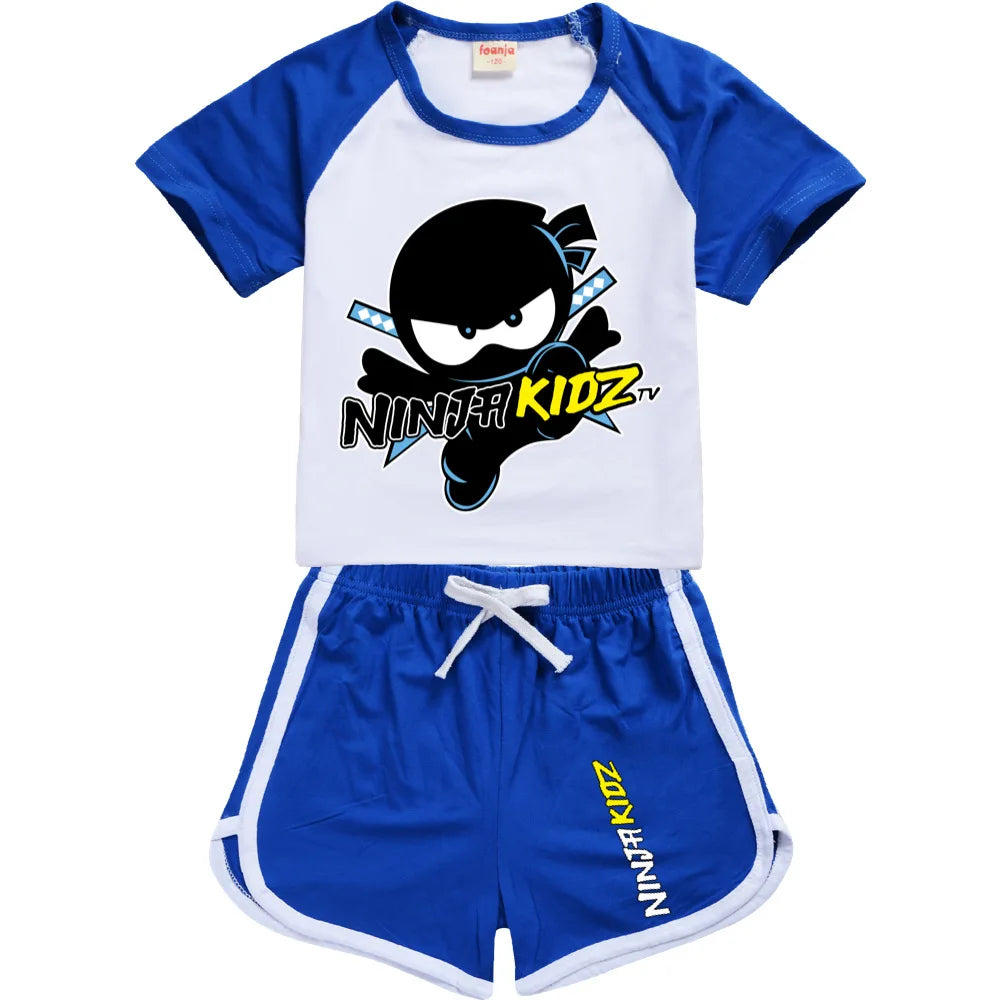 Ninja Kidz enfants vêtements coton Sport survêtements T-shirts sweat costume dessin animé motif ensemble adolescent bébé garçons filles vêtements