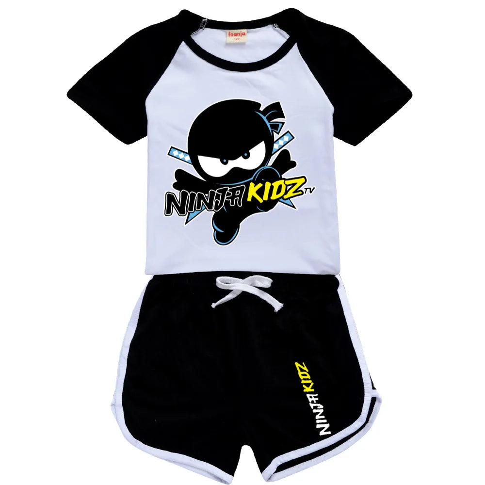 Ninja Kidz enfants vêtements coton Sport survêtements T-shirts sweat costume dessin animé motif ensemble adolescent bébé garçons filles vêtements