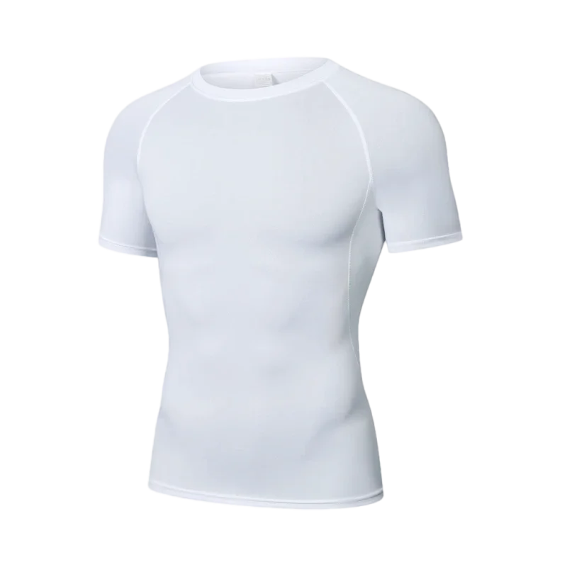 T-shirt de compression à séchage rapide avec bande réfléchissante pour homme - Haut de sport élastique pour la course à pied, la salle de sport, la remise en forme