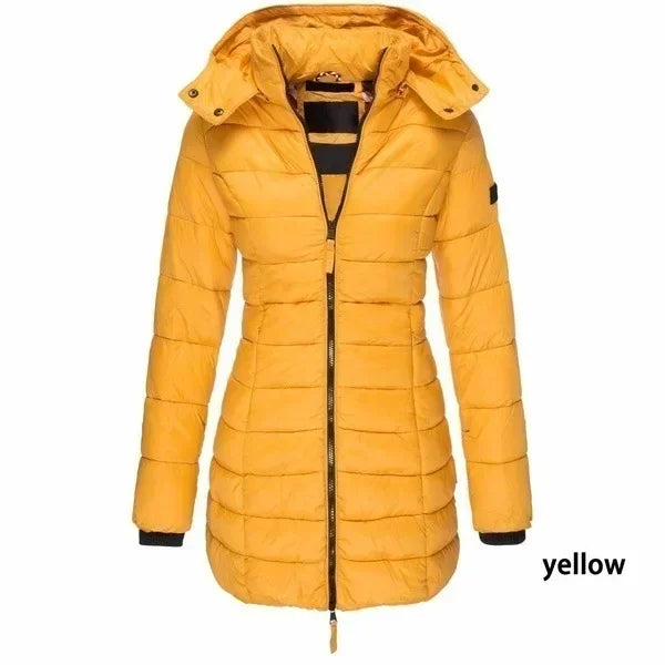 Parka chaude à capuche pour femme, manteaux rembourrés en coton épais, couleur unie, mi-longue, décontracté, Slim, Streetwear, pardessus, nouvelle collection hiver