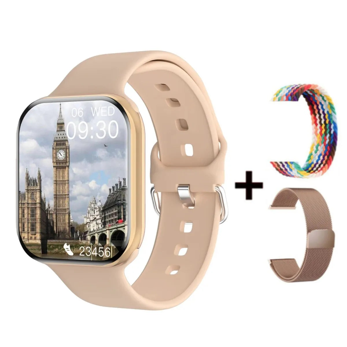Montre connectée GPS pour hommes et femmes, compatible avec Apple Watch série 10, affichage permanent, mesure de la température corporelle, appels Bluetooth, NFC, pour iOS et Android