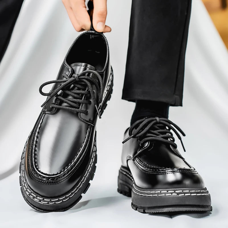 Mocassins décontractés pour hommes, chaussures habillées noires à la mode, chaussures formelles élégantes, confortables à enfiler