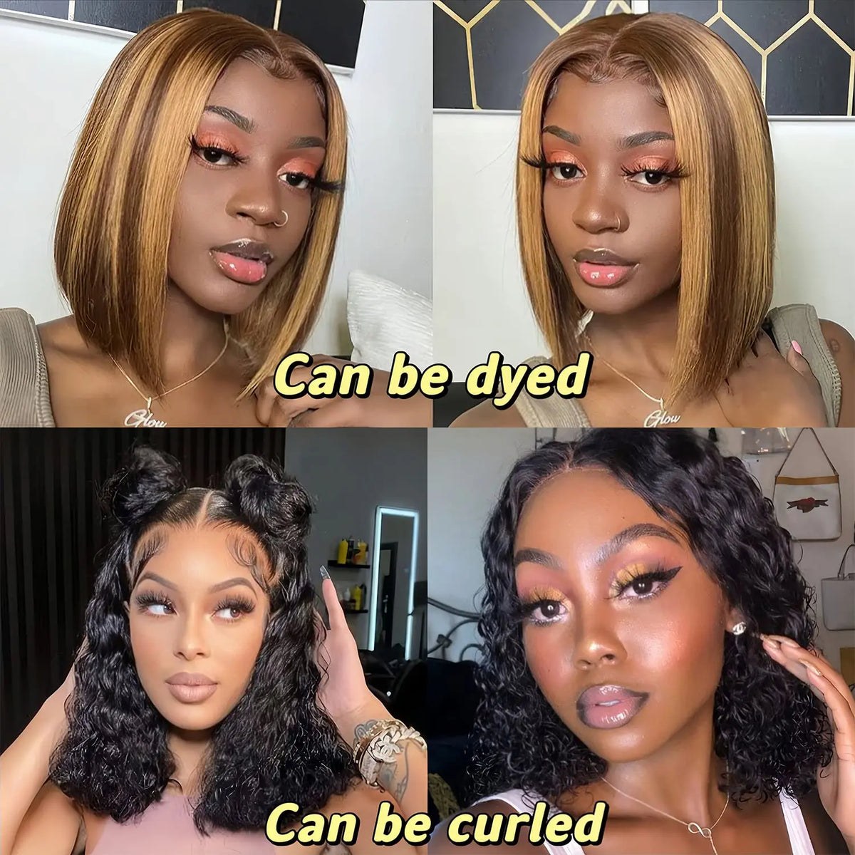 Newmi Bob perruques courte Bob perruque dentelle avant perruques de cheveux humains cheveux raides 13x4 dentelle frontale cheveux humains Bob perruques pour les femmes