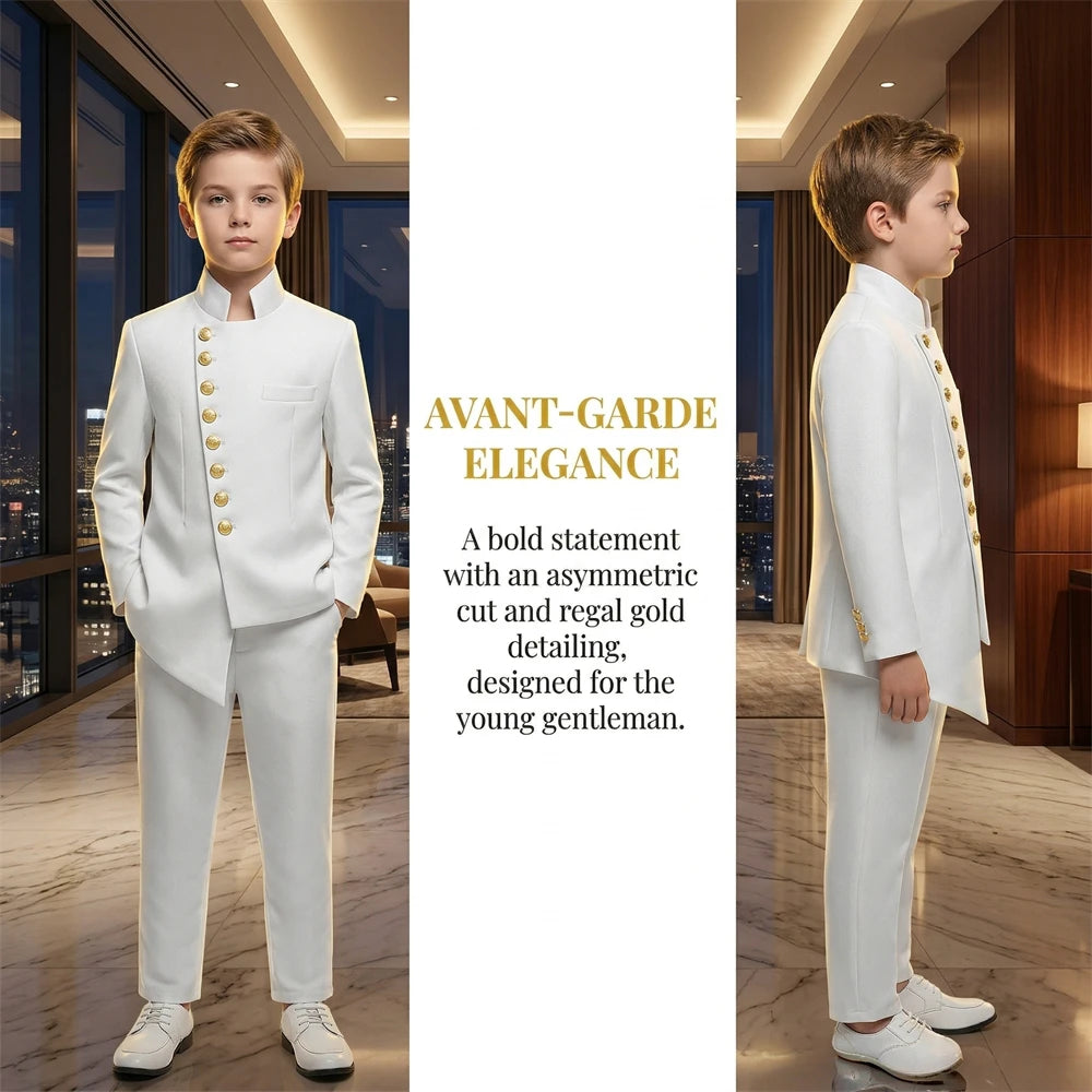 DMDRS Ensemble de costume formel pour enfants de tout-petit à adolescent - Expédié aujourd'hui Graduation Recital Communion Tuxedo - Veste Pantalon Tenue