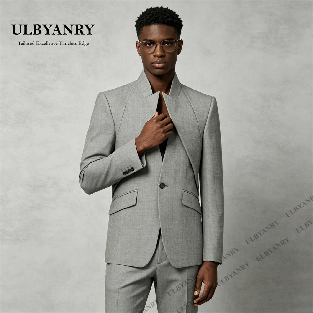 Costume homme ULBYANRY, design unique, ensemble 2 pièces, sur mesure, occasions formelles, veste et pantalon, taille plus, smoking