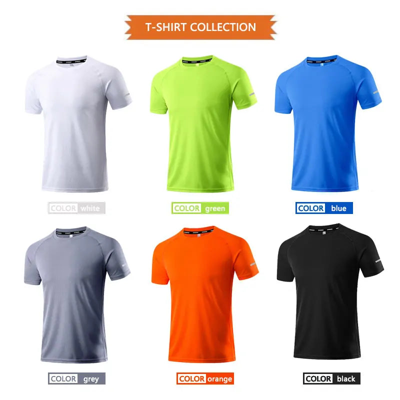 Chemises de course pour hommes, maillots de football, t-shirts de sport réfléchissants, hauts de jogging athlétiques à séchage rapide, vêtements de sport pour la gym et l'entraînement
