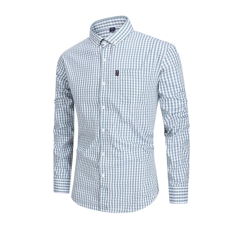 2025 nouveaux hommes coton Plaid à manches longues chemise classique Plaid chemise décontractée respirant et confortable affaires décontracté