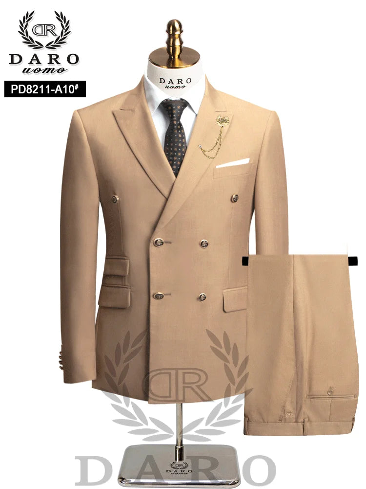 Costume de travail formel ajusté pour homme DAROuomo 2026 - Ensemble 2 pièces DR8211 (Veste + Pantalon)