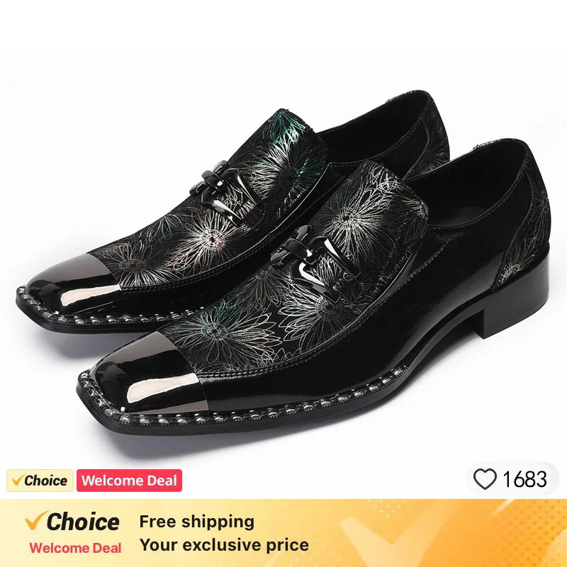 Chaussures de luxe pour hommes designer comme motif serpent chaussures habillées homme Gentleman Slip On Oxfords chaussures en cuir véritable pour hommes mode