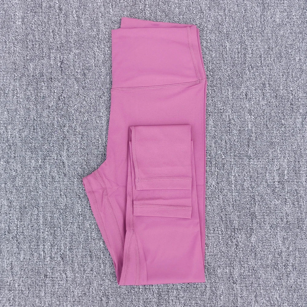Legging de Yoga taille haute pour femmes, couleur unie, grande taille, pantalon de Sport, entraînement complet, jogging25, poche interne athlétique douce, 2.0