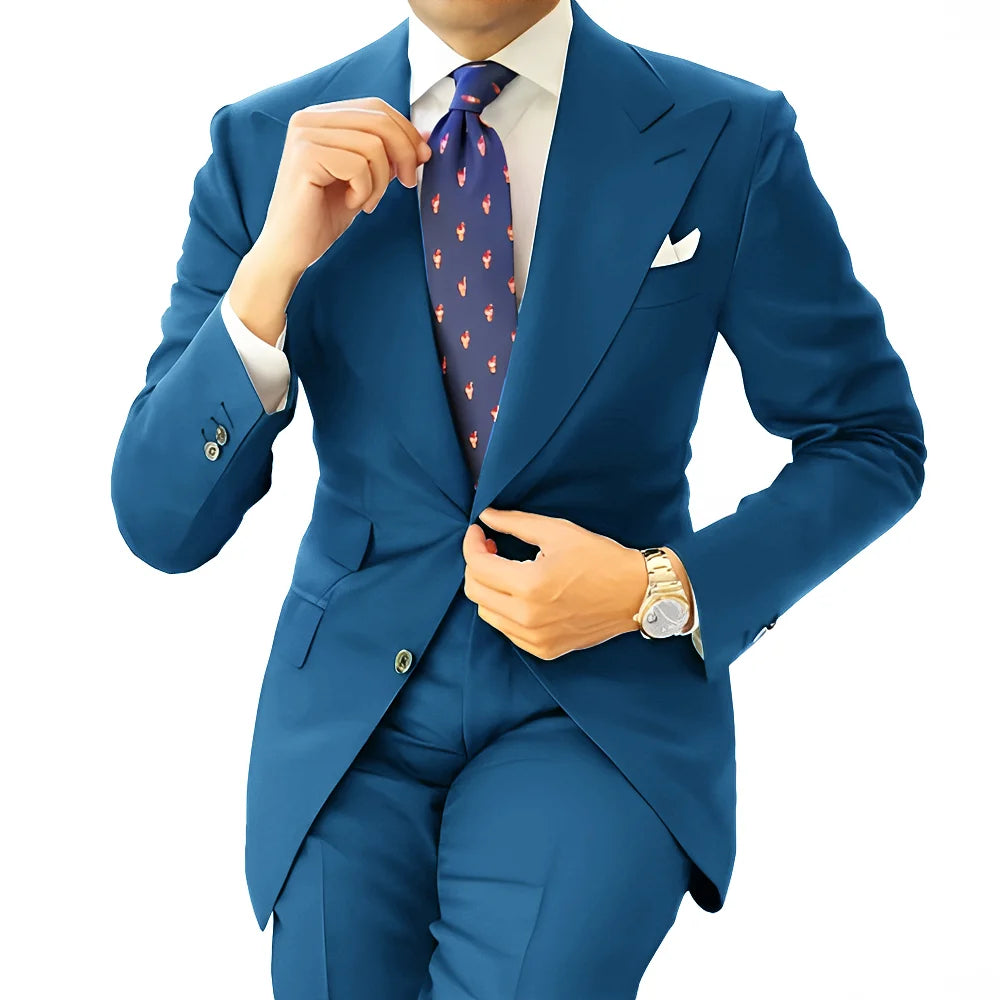 Costume formel pour hommes, vêtements de travail longs pour le bureau, veste de smoking pour marié, pantalon, costume sur mesure, Blazer gris foncé, XS-5XL