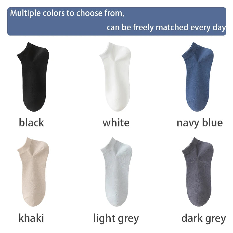 6 paires de chaussettes en coton peigné pour hommes, de haute qualité, courtes, respirantes, anti-odeur et antibactériennes, pour affaires, printemps et été