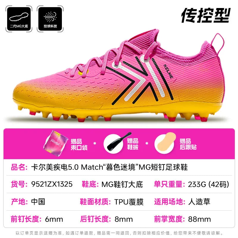 Chaussures de football Kelme pour hommes, crampons courts pour terrain synthétique, chaussures de match professionnelles, antidérapantes, chaussures d'entraînement pour terrain synthétique