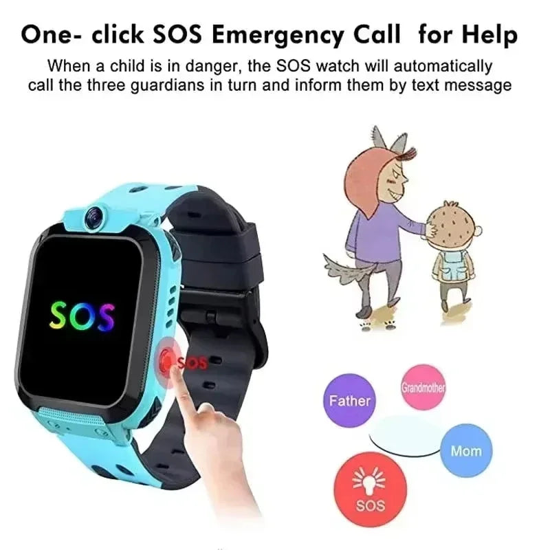 Montre connectée pour enfants Lenovo 2027, nouvelle version 5G, GPS, carte SIM, appel SOS, caméra, étanche, pour garçons et filles, cadeau