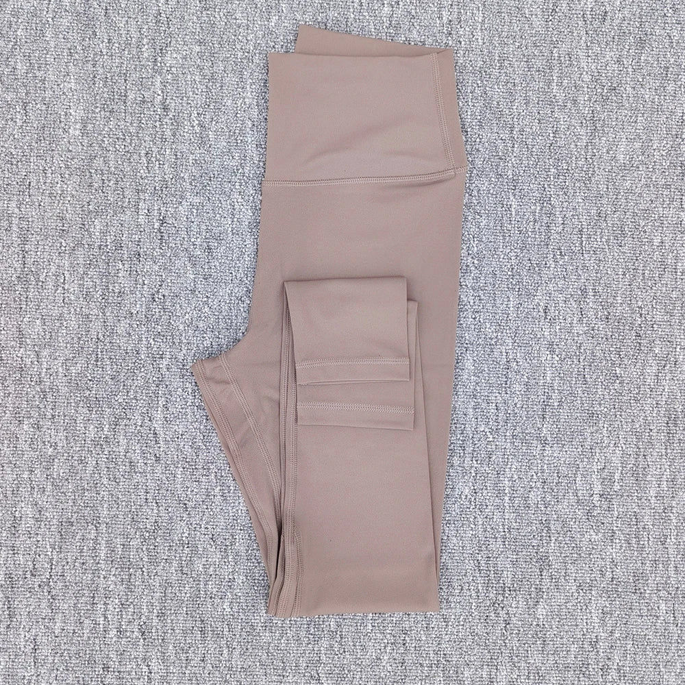 Legging de Yoga taille haute pour femmes, couleur unie, grande taille, pantalon de Sport, entraînement complet, jogging25, poche interne athlétique douce, 2.0