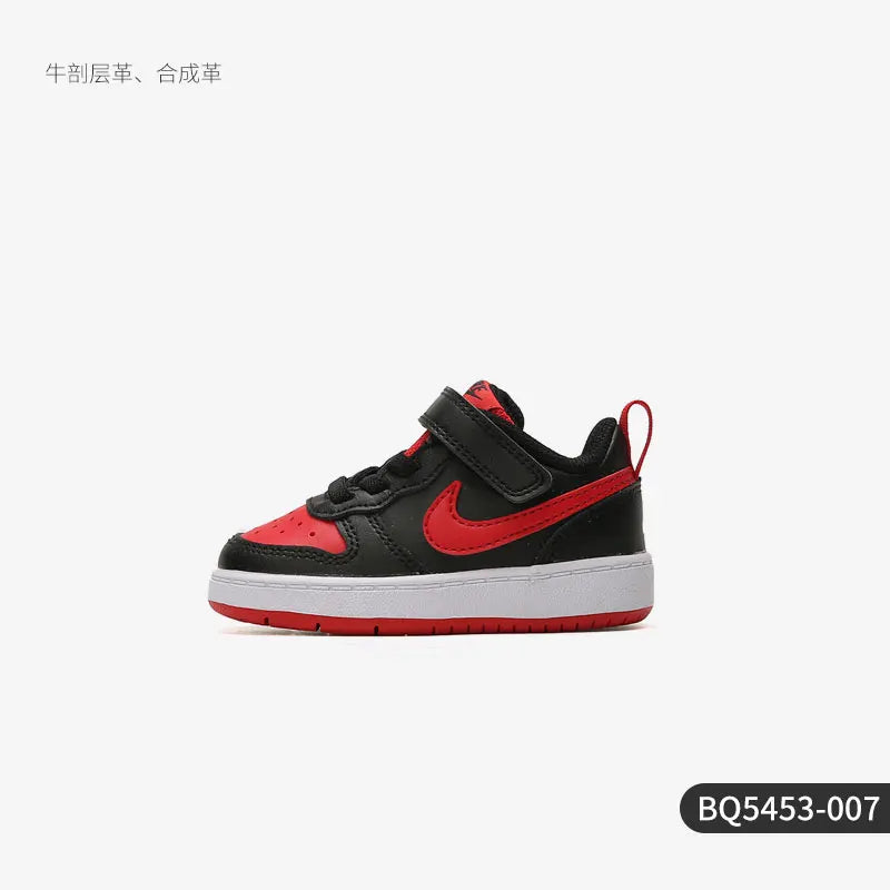 Nike véritable chaussures de sport décontractées en Velcro pour enfants, absorbant les chocs, résistantes à l'usure, confortables et respirantes BQ5453-007