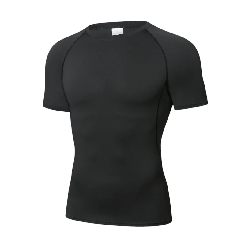 T-shirt de compression à séchage rapide avec bande réfléchissante pour homme - Haut de sport élastique pour la course à pied, la salle de sport, la remise en forme