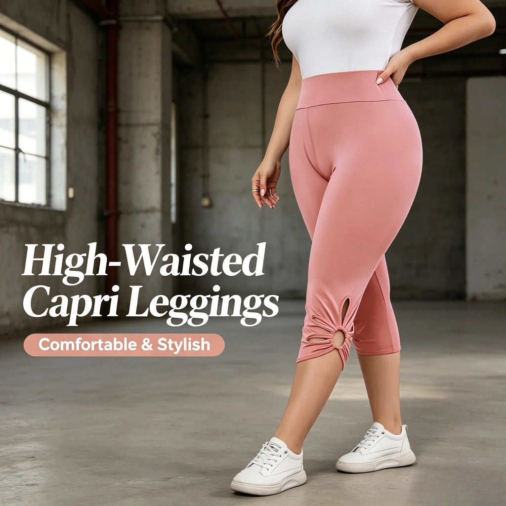 Leggings extensibles grande taille pour femmes, pantalon capri décontracté sans couture à taille élastique, longueur courte, legging essentiel pour femme