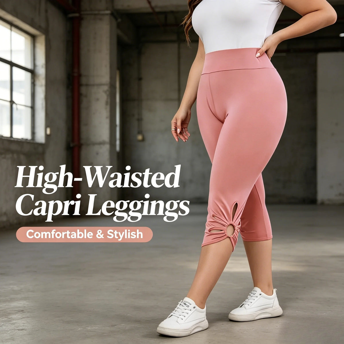 Leggings extensibles grande taille pour femmes, pantalon capri décontracté sans couture à taille élastique, longueur courte, legging essentiel pour femme