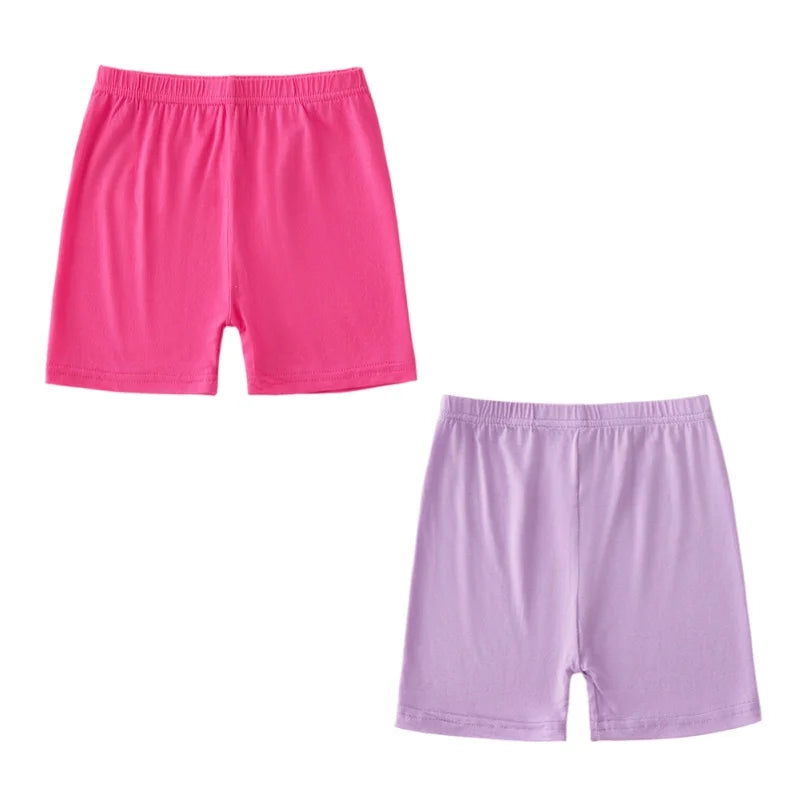 Leggings d'été pour enfants, 2 pièces, shorts de sécurité en coton pour filles, shorts de plage de couleur unie, adaptés aux enfants âgés de 2 à 12 ans