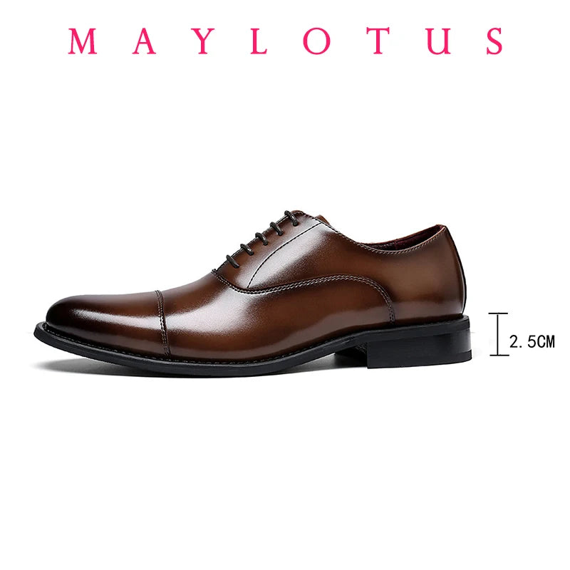 Haute qualité hauteur augmenter Oxford chaussures habillées hommes véritable cuir de vache costume chaussures ascenseur richelieu mariage formel ascenseur chaussures