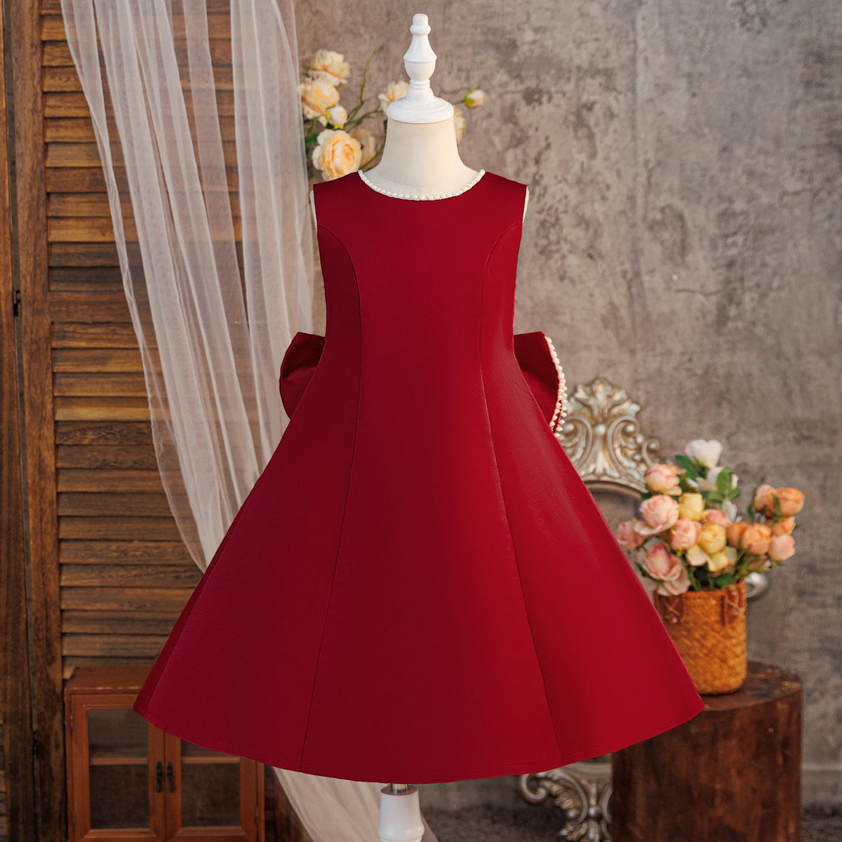 Robe de soirée de baptême pour filles, tenue de princesse élégante avec nœud, pour demoiselles d'honneur, de mariage, de Gala, d'anniversaire, de remise de diplôme