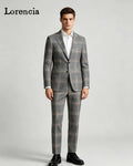 Costumes pour hommes à carreaux tendance, coupe ajustée, style vintage, formels, pour marié, mariage, smoking, ensembles 2 pièces, blazers pour homme, tenue de soirée, terno masculino