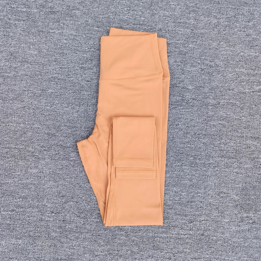 Legging de Yoga taille haute pour femmes, couleur unie, grande taille, pantalon de Sport, entraînement complet, jogging25, poche interne athlétique douce, 2.0