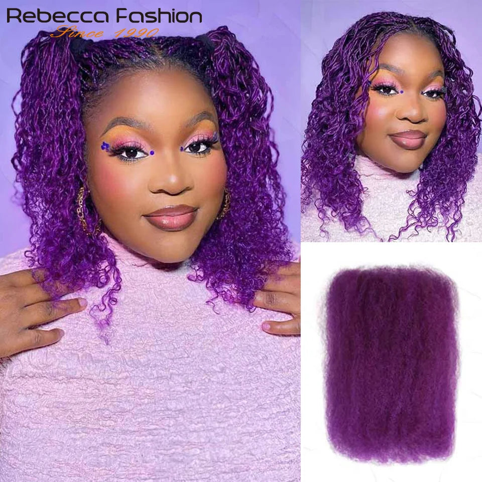 Cheveux humains bouclés afro en vrac pour tressage QVR Remy, sans fixation, doux et légers, parfaits pour les tresses et les torsades