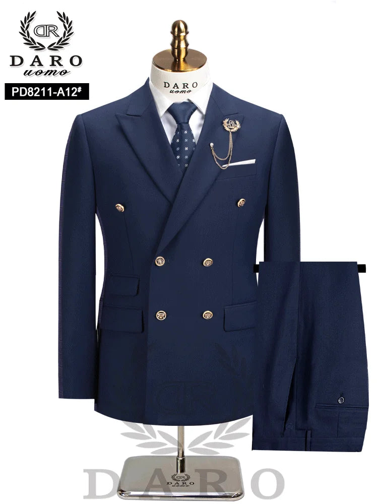 Costume de travail formel ajusté pour homme DAROuomo 2026 - Ensemble 2 pièces DR8211 (Veste + Pantalon)