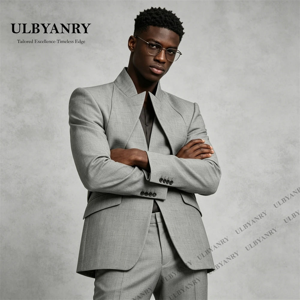Costume homme ULBYANRY, design unique, ensemble 2 pièces, sur mesure, occasions formelles, veste et pantalon, taille plus, smoking