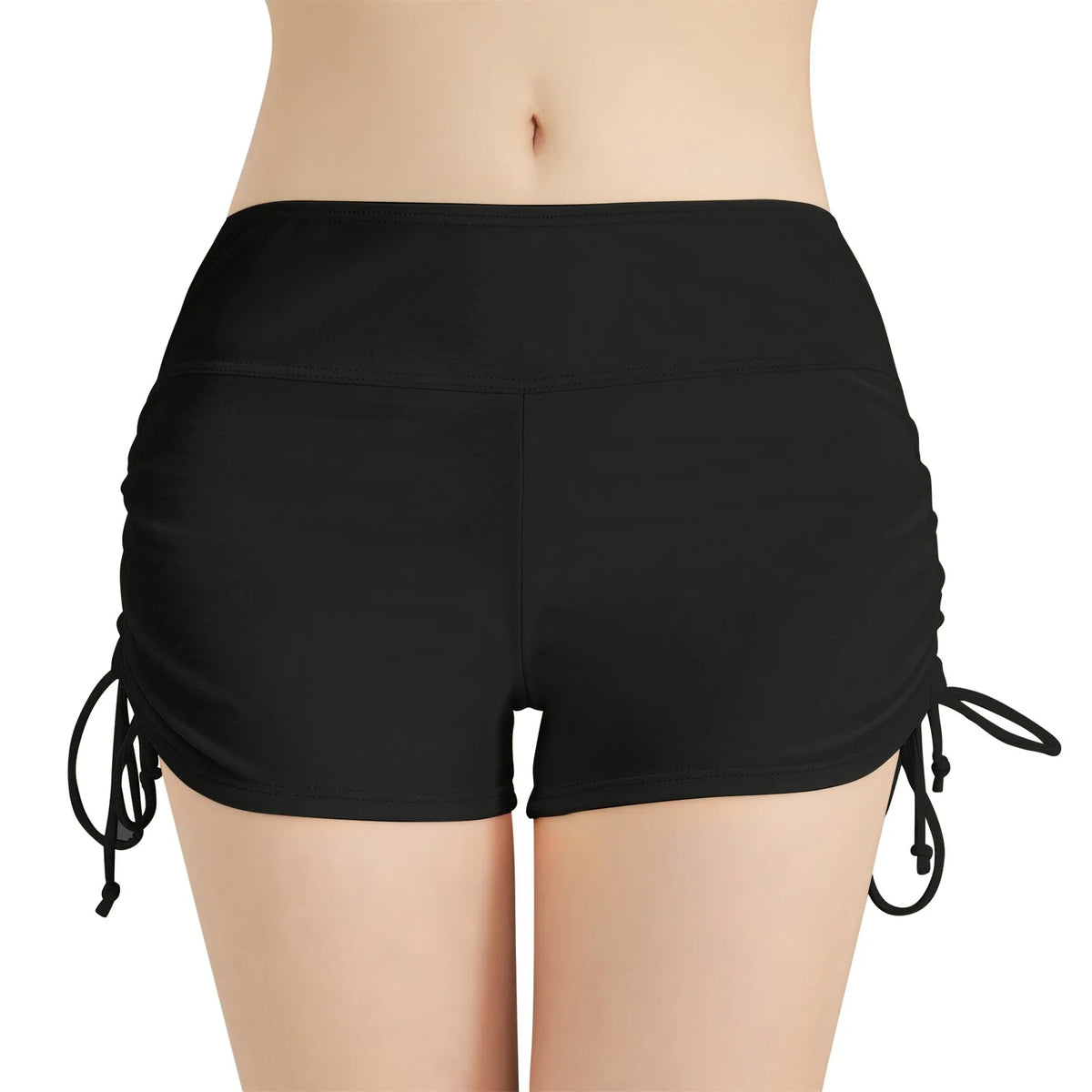 Maillot de bain pour femmes, culotte, short de plage, taille haute, côtés réglables, cordon de serrage, extensible, sport, bas Tankini