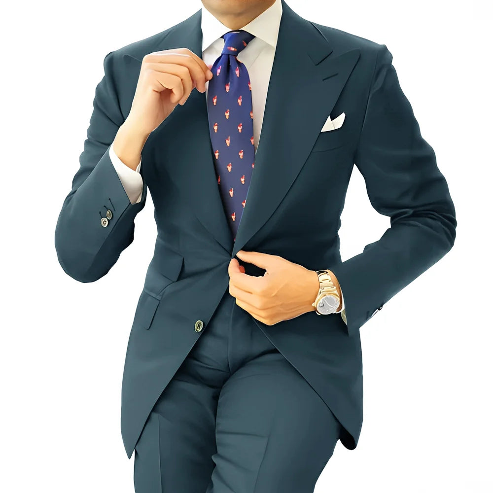 Costume formel pour hommes, vêtements de travail longs pour le bureau, veste de smoking pour marié, pantalon, costume sur mesure, Blazer gris foncé, XS-5XL