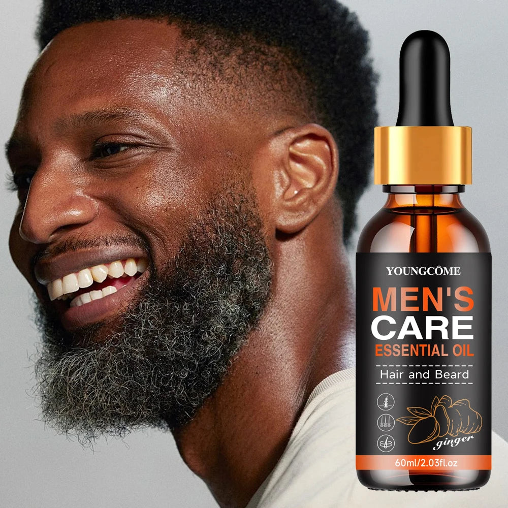 Huile essentielle de barbe pour hommes, augmente l'hydratation, douce, nourrissante, épaisse pour le toilettage des cheveux, soins du visage, huile de croissance de la barbe
