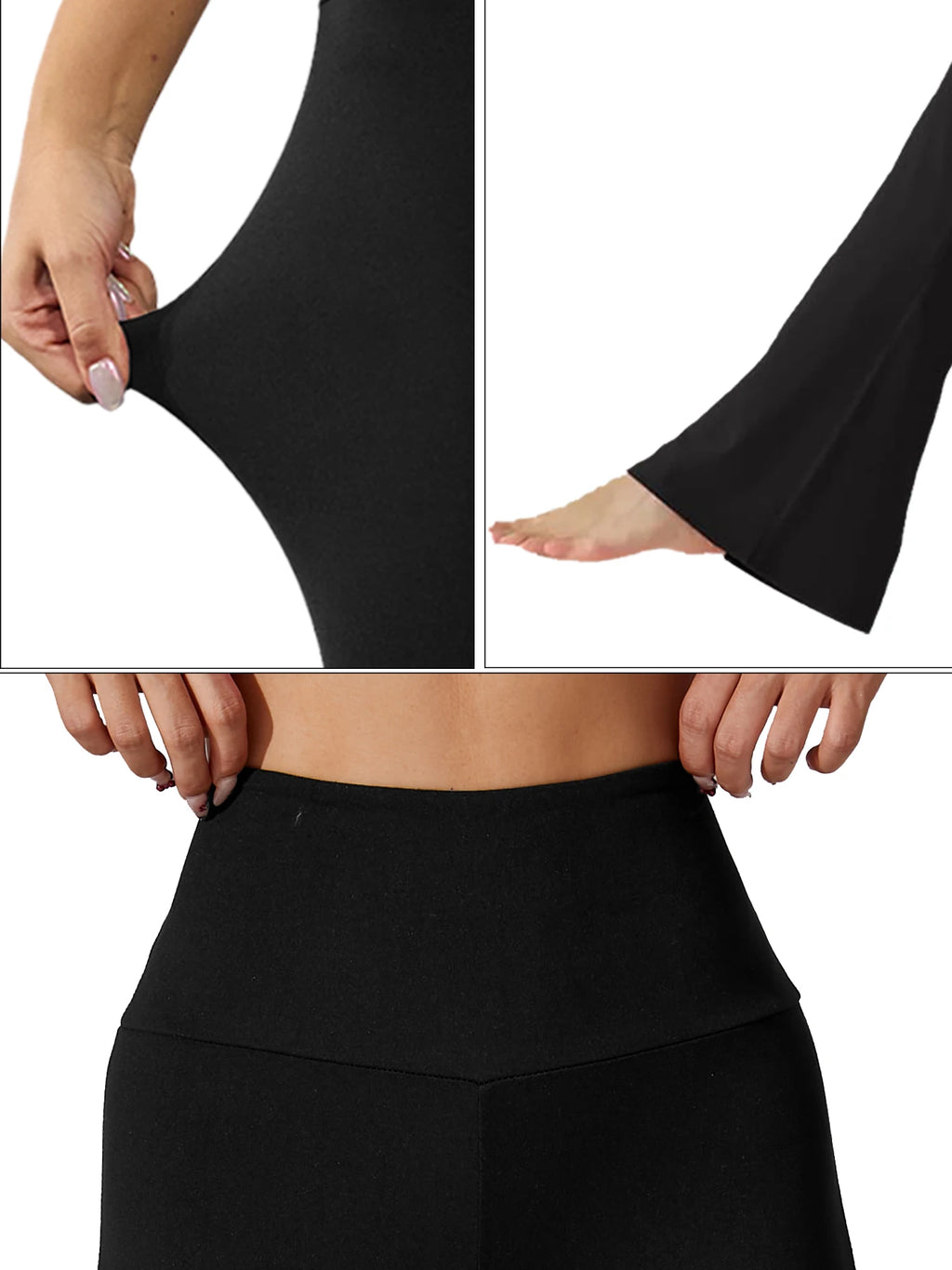 Pantalons de yoga évasés taille haute pour femmes avec bas de jambe évasé. Parfait pour le yoga ou les occasions décontractées.