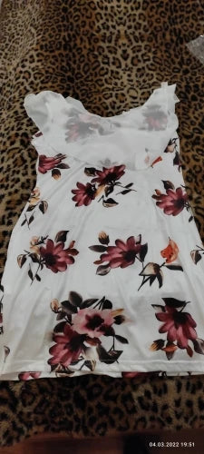 Robe femmes été 2023 Sexy impression florale épissage imprimé mince Mini O cou robes décontractées ZCQZ9