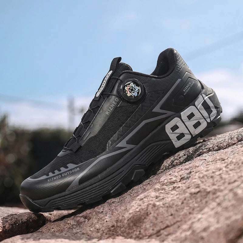 Chaussures de randonnée pour hommes, légères, respirantes, en mesh, chaussures de marche décontractées, design à boucle rotative