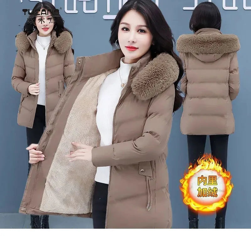 Veste rembourrée en coton pour fille, manteau mi-long, résistant au froid et au chaud, vêtements d'hiver, nouvelle collection 2023
