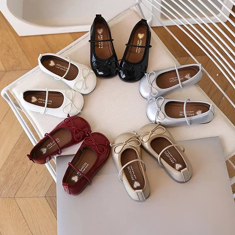 Chaussures en cuir pour filles, nouvelle mode de printemps, Style coréen, souples, antidérapantes, polyvalentes, Chic, décontractées, plates de princesse, 2025