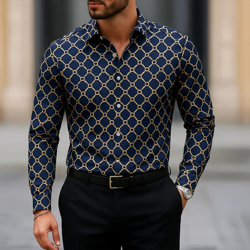 2025 chemise à manches longues pour hommes décontracté coupe ajustée chemise boutonnée conception à rayures avancée chemise pour hommes haut tendance chemisier homme t-shirt