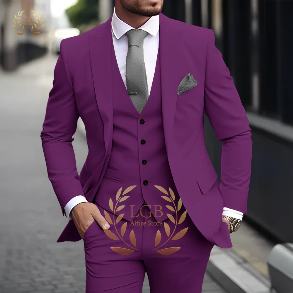 Costume 3 pièces kaki pour hommes, classique, revers, Business, formel, mariage, marié, coupe cintrée, élégant, Style Gentleman, Blazer à la mode