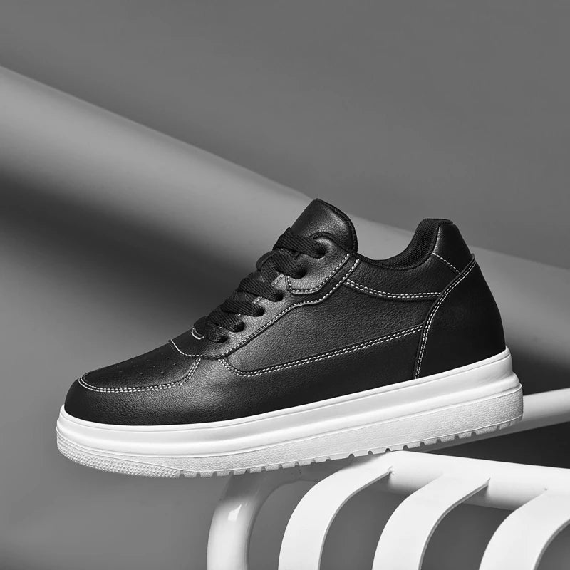 Nouvelles chaussures invisibles augmentant la hauteur pour hommes, chaussures de sport 6CM-8CM-10CM, chaussures de sport en cuir blanc pour hommes, tailles agrandies 36-46